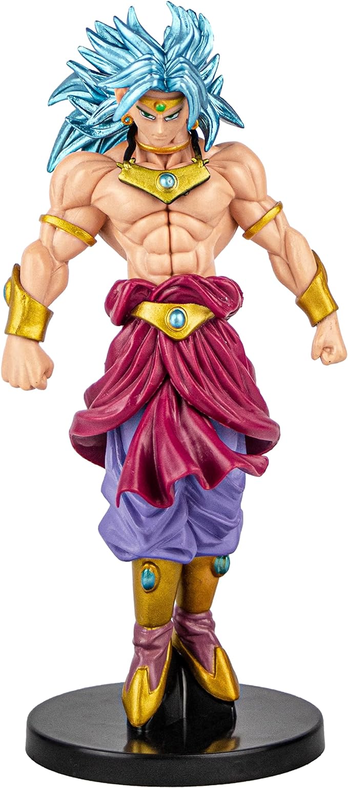 Broly Blue Anime Dragon Ball Super Figure de Ação Brinquedo DBZ Coleção Brolly Cabelo Azul em PVC 19cm