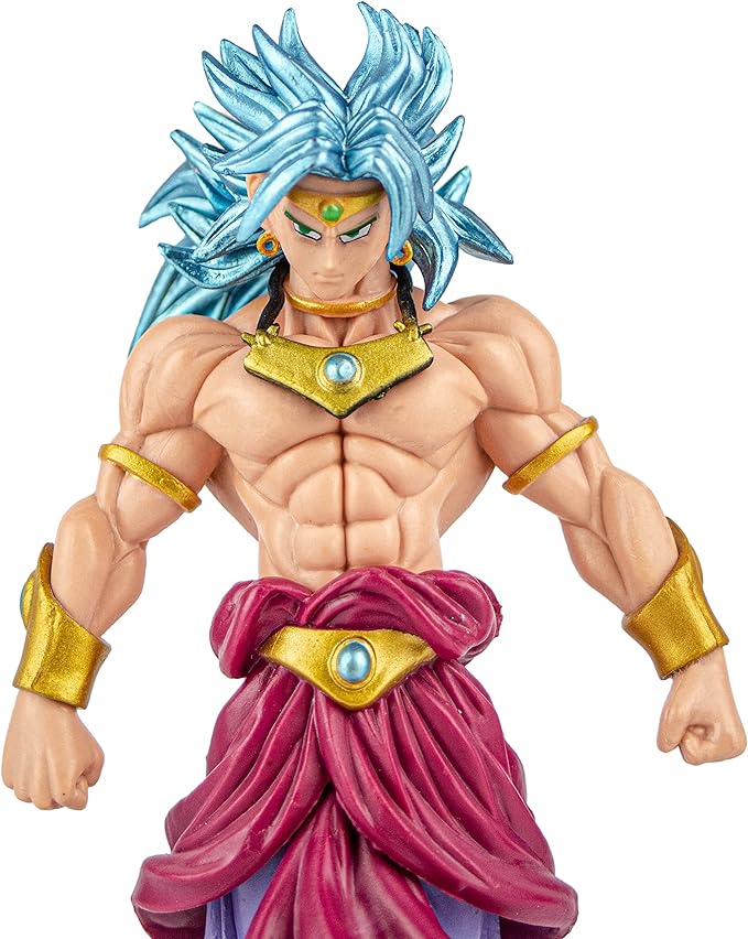 Broly Blue Anime Dragon Ball Super Figure de Ação Brinquedo DBZ Coleção Brolly Cabelo Azul em PVC 19cm