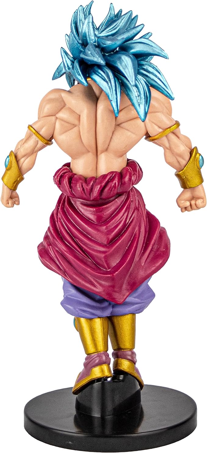 Broly Blue Anime Dragon Ball Super Figure de Ação Brinquedo DBZ Coleção Brolly Cabelo Azul em PVC 19cm