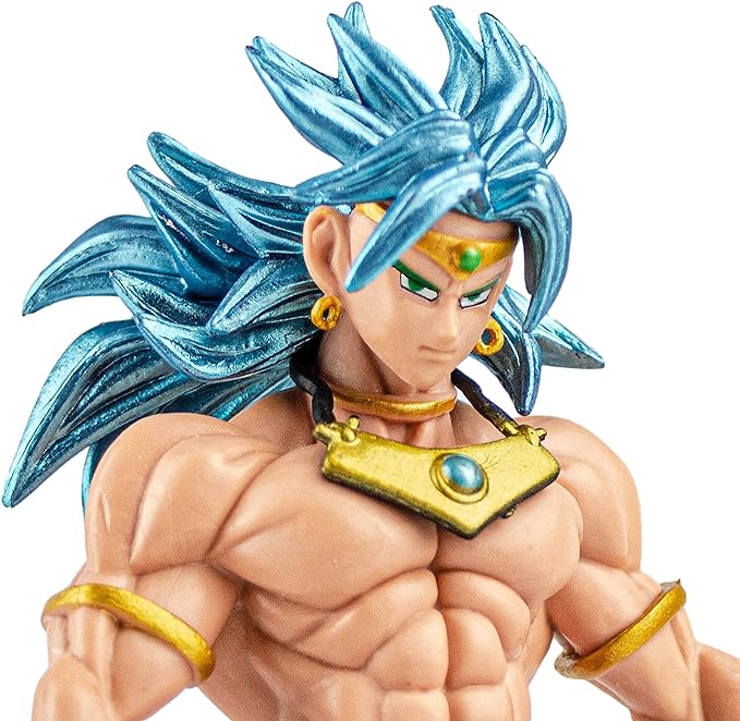 Broly Blue Anime Dragon Ball Super Figure de Ação Brinquedo DBZ Coleção Brolly Cabelo Azul em PVC 19cm