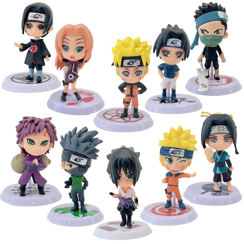 Bonecos Anime Naruto Miniaturas Itachi Killer Naruto Sasuke Tobi Gaara Colecionáveis pvc