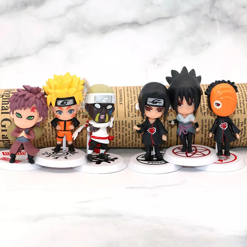 Bonecos Anime Naruto Miniaturas Itachi Killer Naruto Sasuke Tobi Gaara Colecionáveis pvc