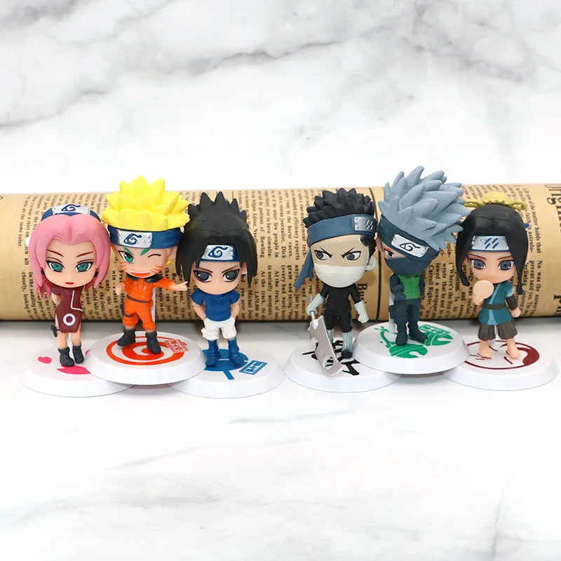 Bonecos Anime Naruto Miniaturas Itachi Killer Naruto Sasuke Tobi Gaara Colecionáveis pvc