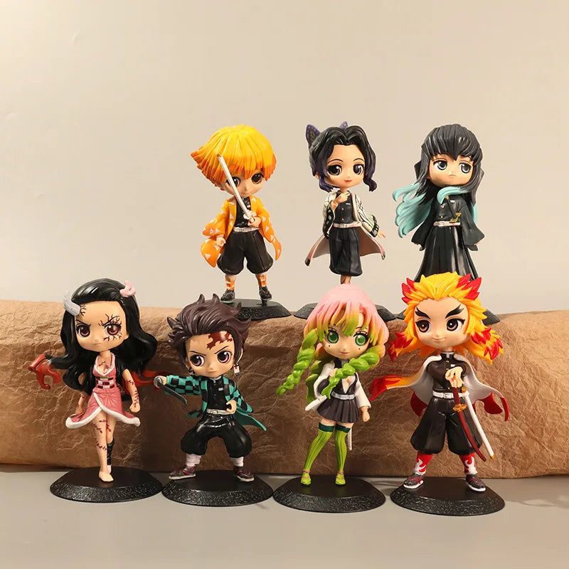 Demon Slayer Figura Anime 15cm qposket, Nezuko, Tanjirou, Zenitsu, Inosuke, Kyoujurou, Kanawo