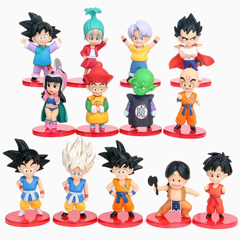 Dragon Ball Bonecos Miniaturas Goku Vegeta Kuririn Piccolo Dbz Bragonball GT 13 Peças