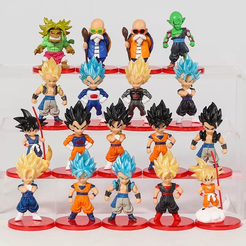 Dragon Ball Goku Piccolo Vegeta Bonecos Miniaturas Dbz Bragonball Set 18 Peças