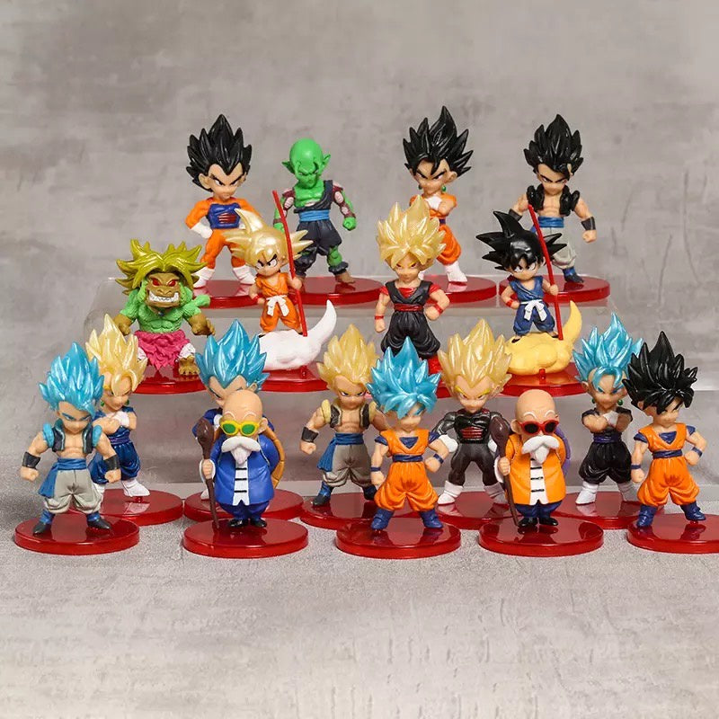 Dragon Ball Goku Piccolo Vegeta Bonecos Miniaturas Dbz Bragonball Set 18 Peças