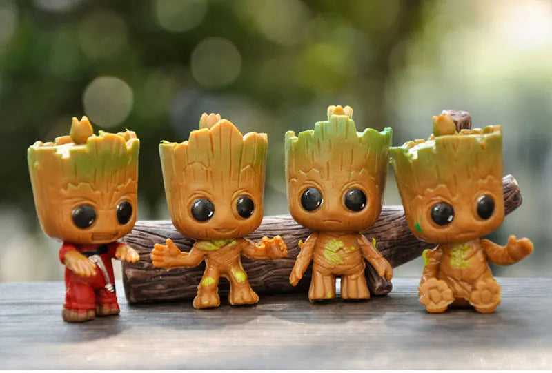 Guardiões da galáxia Groot, 4 pcs/set, Boneco Baby Groot 5cm