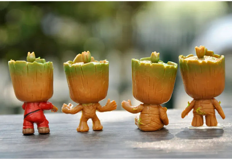 Guardiões da galáxia Groot, 4 pcs/set, Boneco Baby Groot 5cm