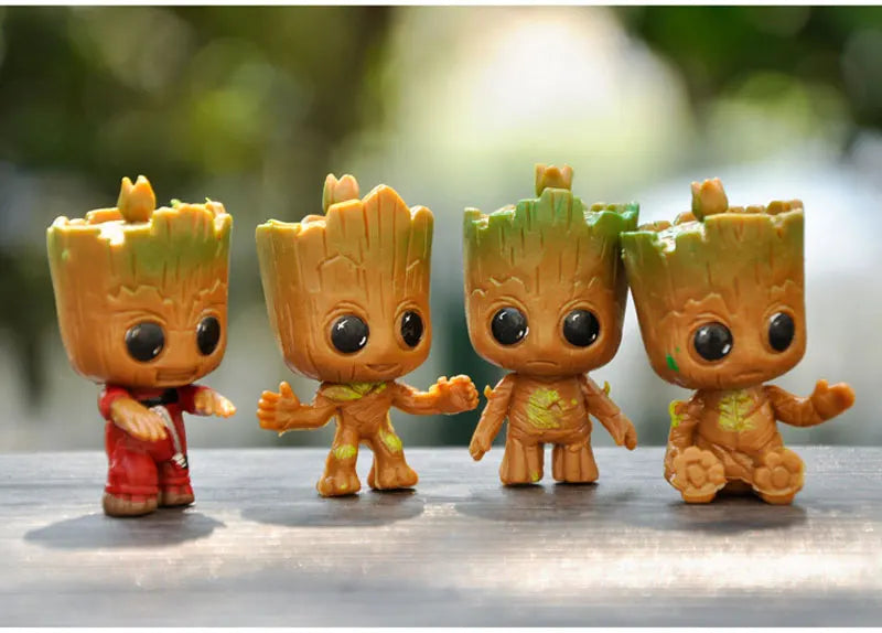 Guardiões da galáxia Groot, 4 pcs/set, Boneco Baby Groot 5cm