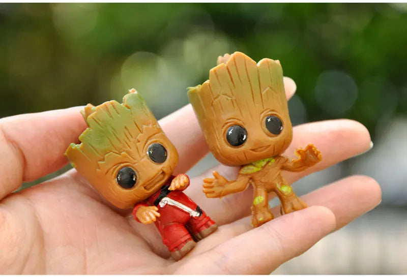 Guardiões da galáxia Groot, 4 pcs/set, Boneco Baby Groot 5cm