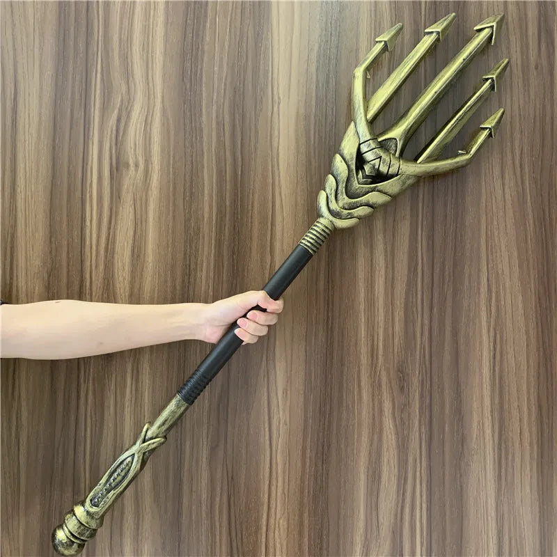 Aquaman Pentadente Tridente Espada do Mar Cosplay para Adultos e Crianças, brinquedo de plástico, espada, retro e flexível, tamanho 146cm