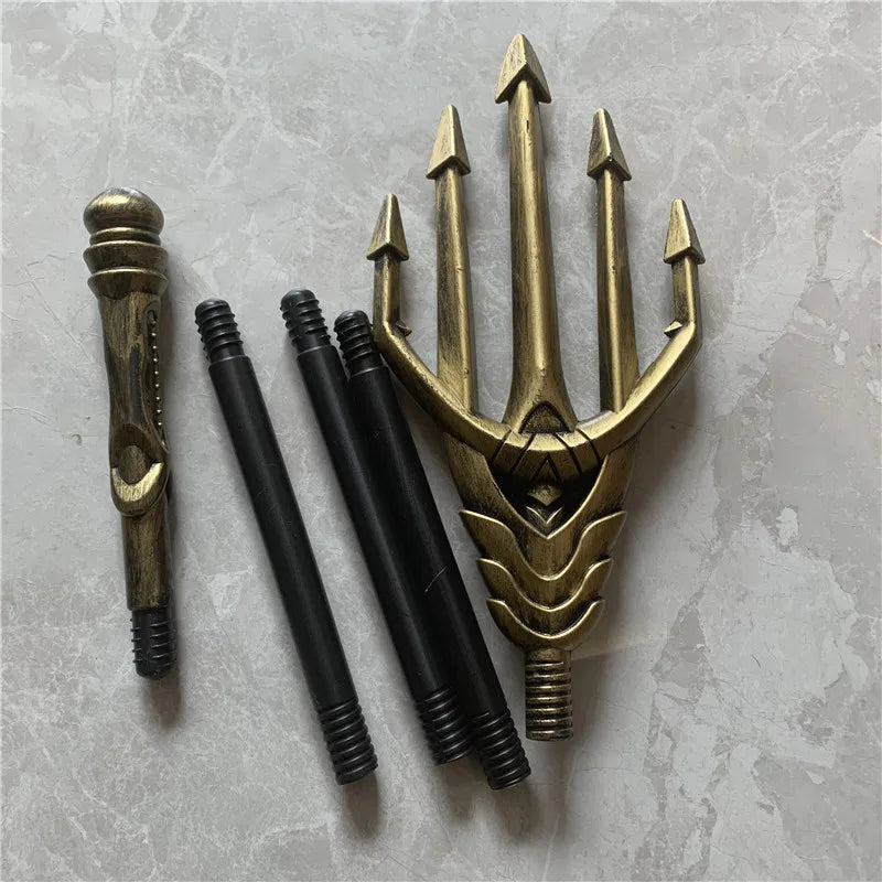 Aquaman Pentadente Tridente Espada do Mar Cosplay para Adultos e Crianças, brinquedo de plástico, espada, retro e flexível, tamanho 146cm