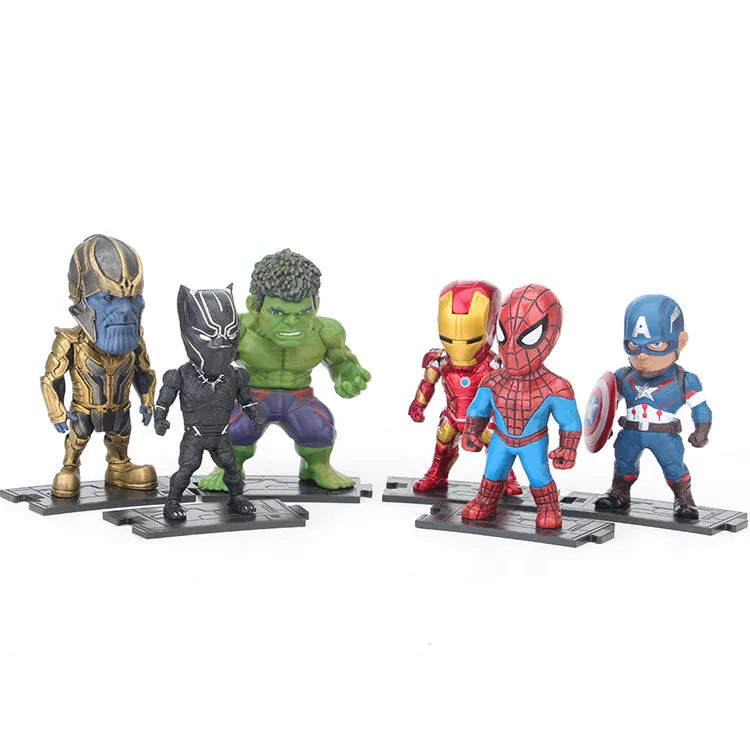 Marvel Avengers Figuras de Ação, Thor, Thanos, Ironman, Hulkbuster, Homem-Aranha, Capitão Americano, Hulk, Pantera Negra, 8 peças por conjunto