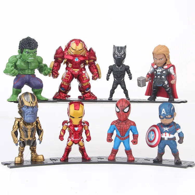 Marvel Avengers Figuras de Ação, Thor, Thanos, Ironman, Hulkbuster, Homem-Aranha, Capitão Americano, Hulk, Pantera Negra, 8 peças por conjunto