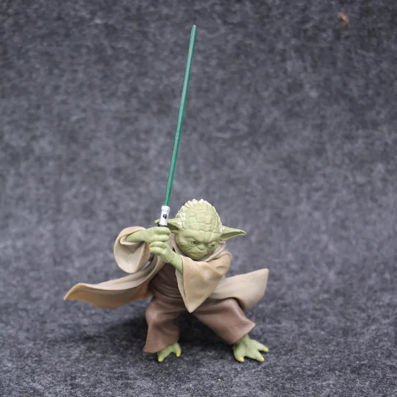 Mestre Yoda Sabre de Luz Guerra Estrela Mandalorian Com Figura De Ação Espada