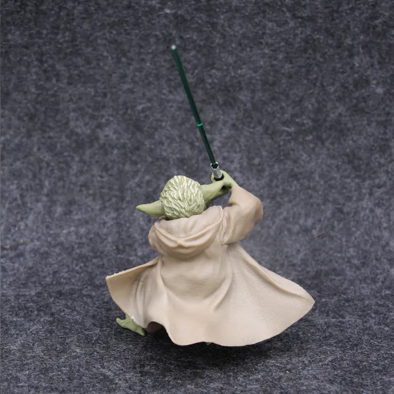 Mestre Yoda Sabre de Luz Guerra Estrela Mandalorian Com Figura De Ação Espada