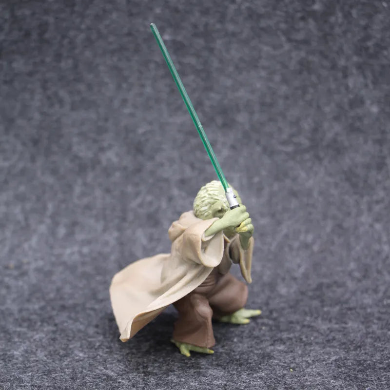 Mestre Yoda Sabre de Luz Guerra Estrela Mandalorian Com Figura De Ação Espada