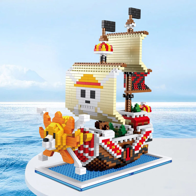 Navio Pirata One Piece Blocos de construção Lego Anime Brinquedo educativo