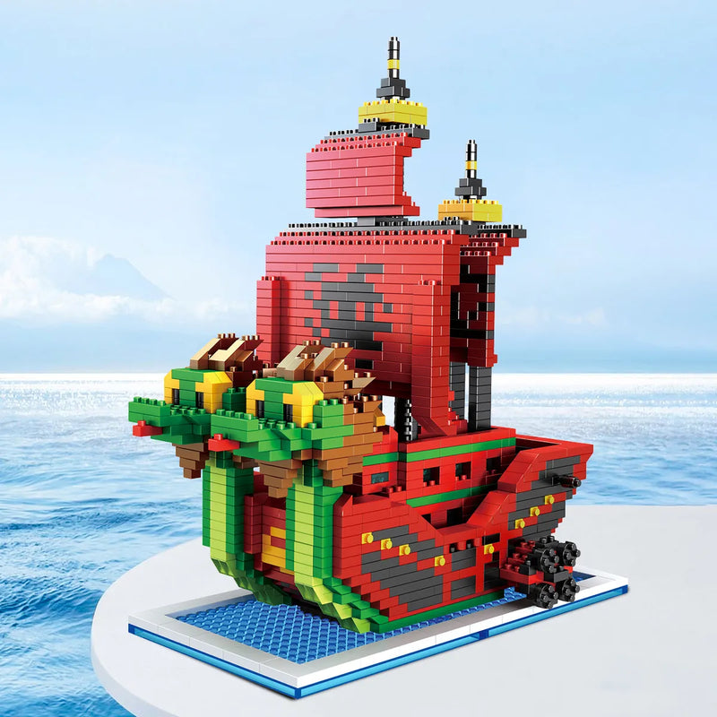 Navio Pirata One Piece Blocos de construção Lego Anime Brinquedo educativo