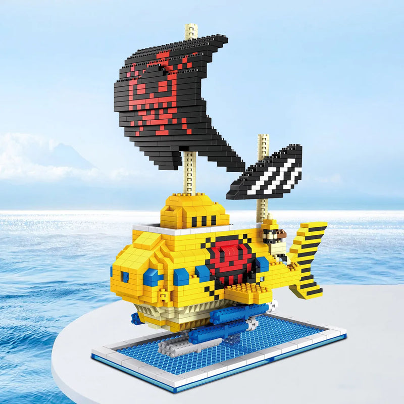 Navio Pirata One Piece Blocos de construção Lego Anime Brinquedo educativo