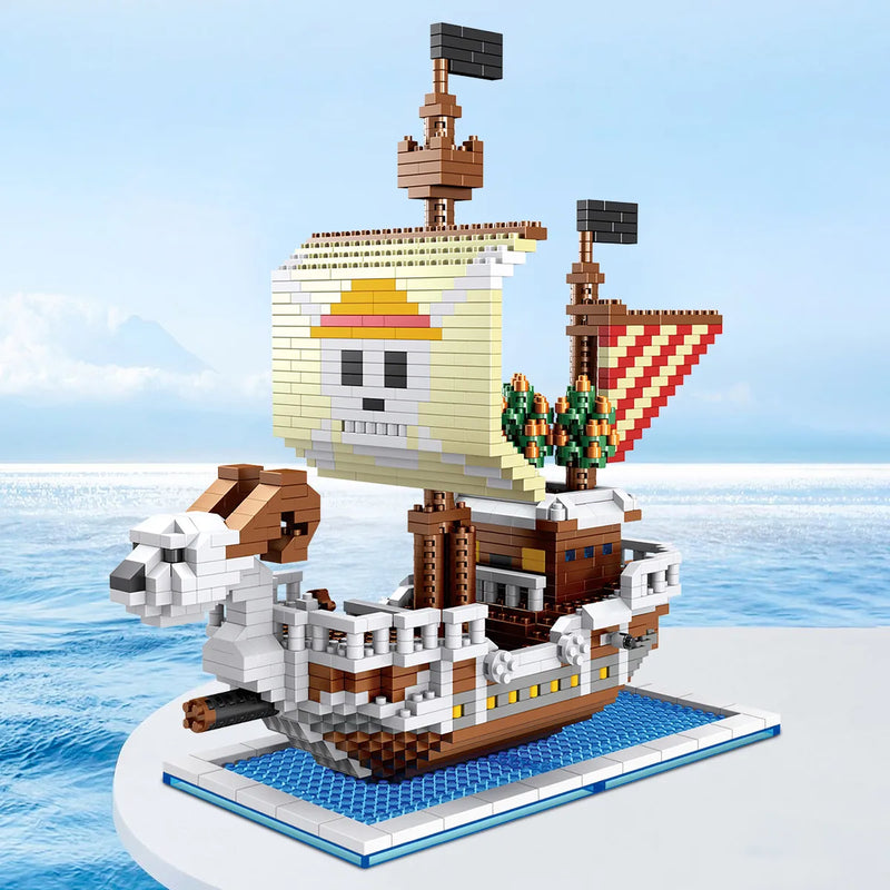 Navio Pirata One Piece Blocos de construção Lego Anime Brinquedo educativo