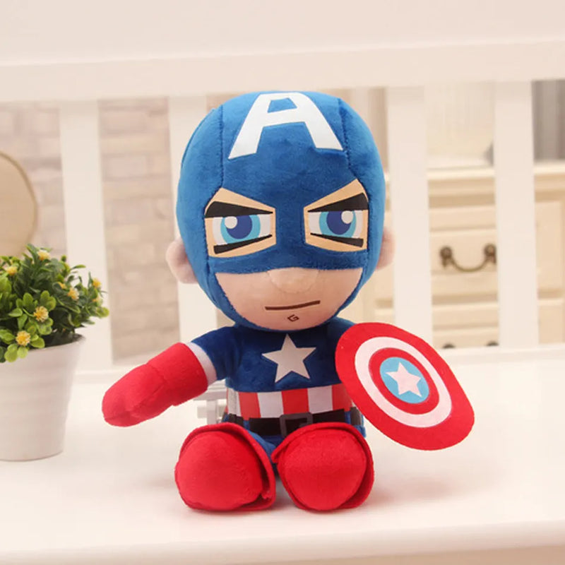 Pelúcia Marvel Avengers Brinquedos de Pelúcia Infantil, Herói de Pelúcia Macia, Capitão América, Homem de Ferro