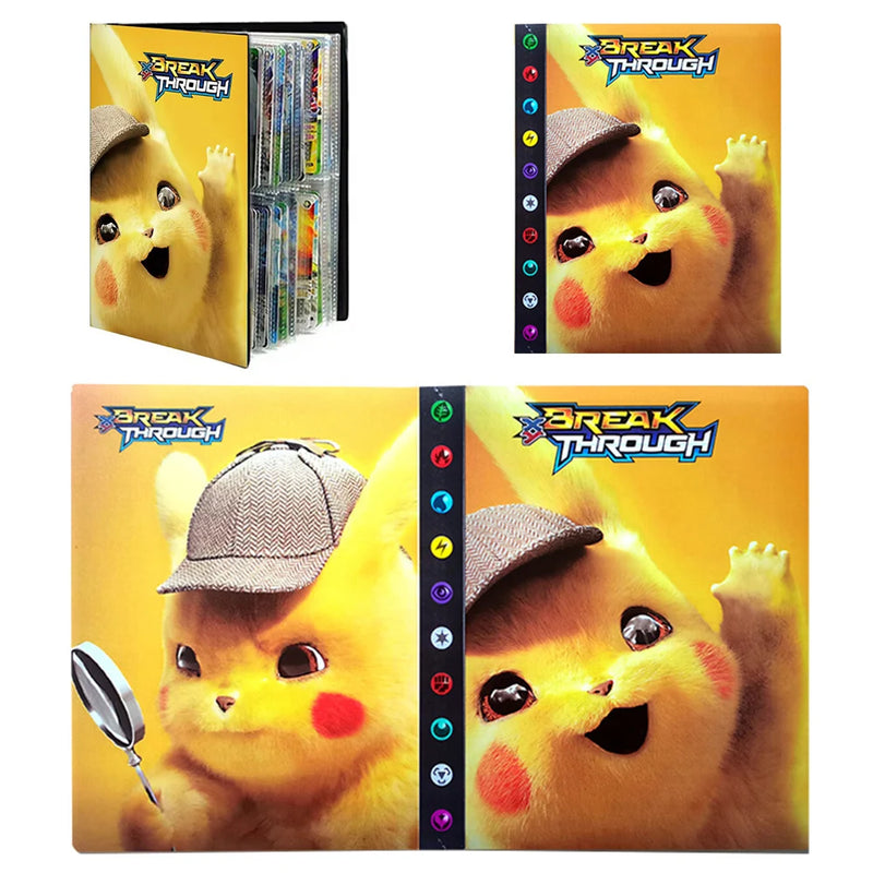 Pokemon álbum de cartões livro mapa carta desenhos pokémon animados 240 espaços coleção