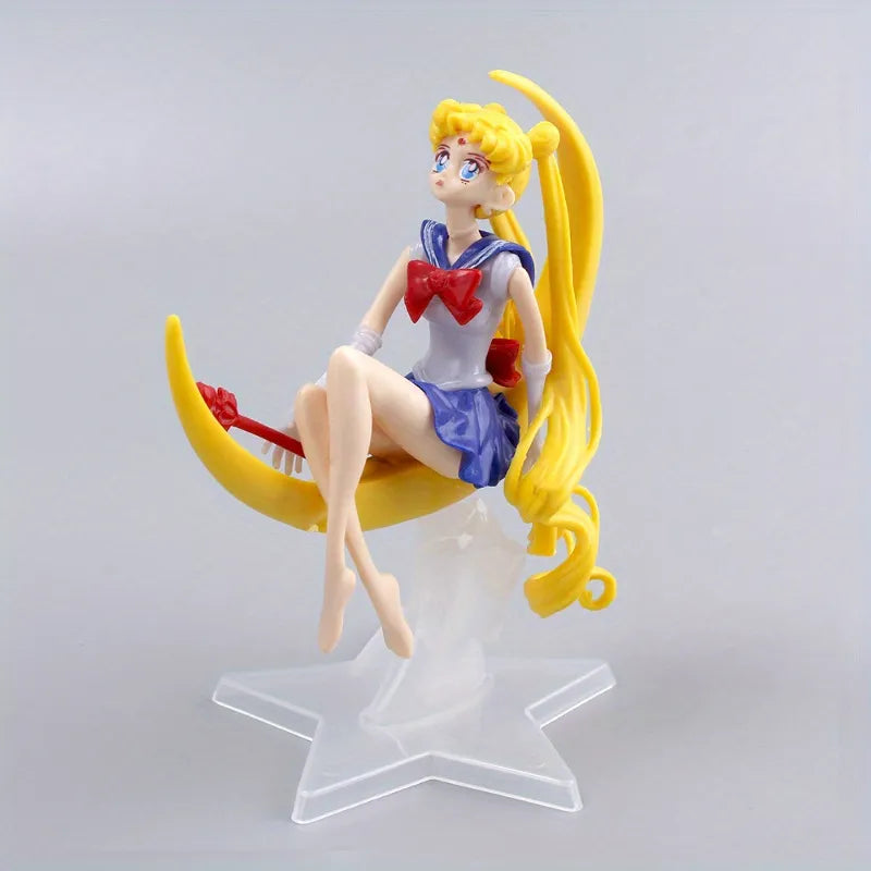 Sailor Moon Bandai-Anime Action Figures, Menina Brinquedo, Decoração Boneca15cm