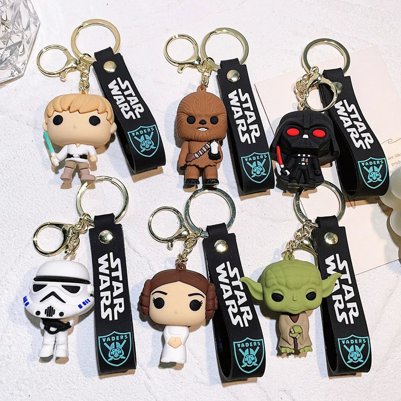 Star Wars Chaveiro Darth Vader Luke Skywalker Princesa Leia Baby Yoda Disney