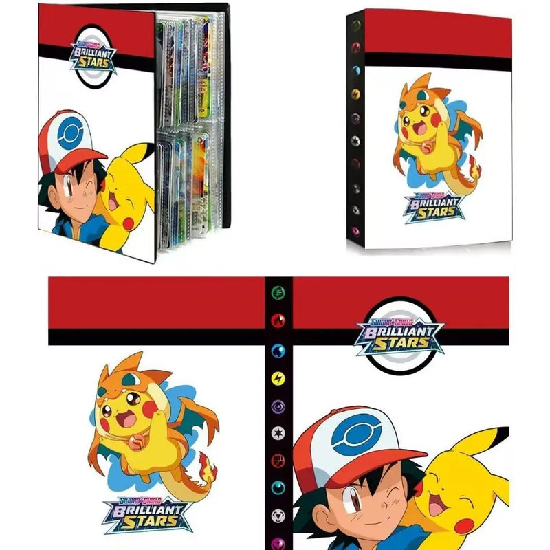 Pokemon álbum de cartões livro mapa carta desenhos pokémon animados 240 espaços coleção