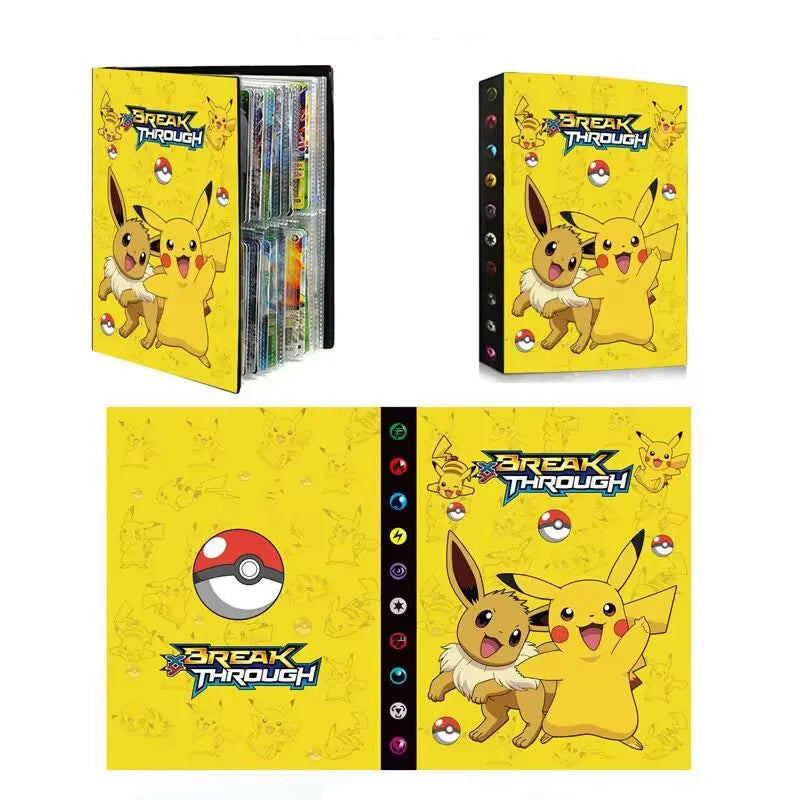 Pokemon álbum de cartões livro mapa carta desenhos pokémon animados 240 espaços coleção