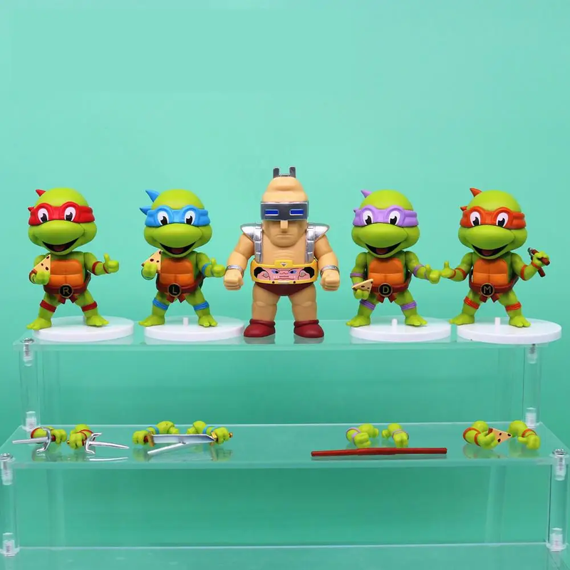 As Tartarugas Ninja Figura de Ação  8-10cm, 5 Unidades Michelangelo, Raphael, Donatello e Leonardo Personagens Quadrinhos