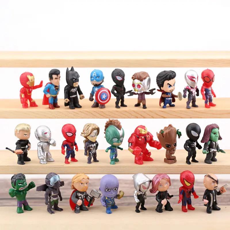 Miniaturas Super Heróis Marvel DC Brinquedos Coleção Infantil, Disney Series