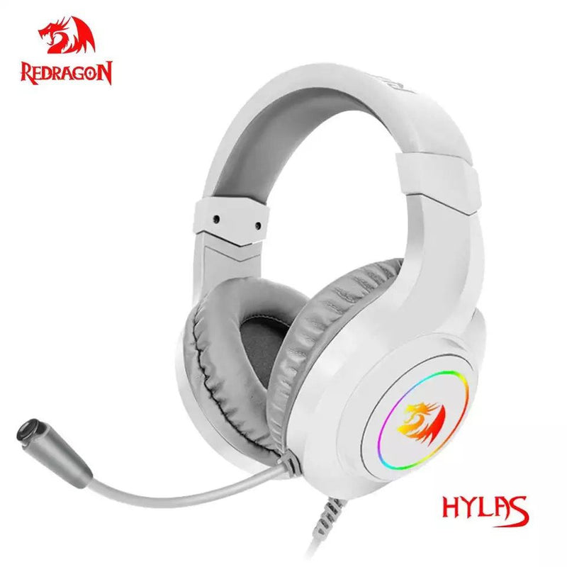 Redragon HYLAS H260 Stereo Gaming Headphones, Fones de Ouvido RGB, Headset com Microfone, PS4, Xbox One, Laptop, PC, Tablet, Gamer, Novo