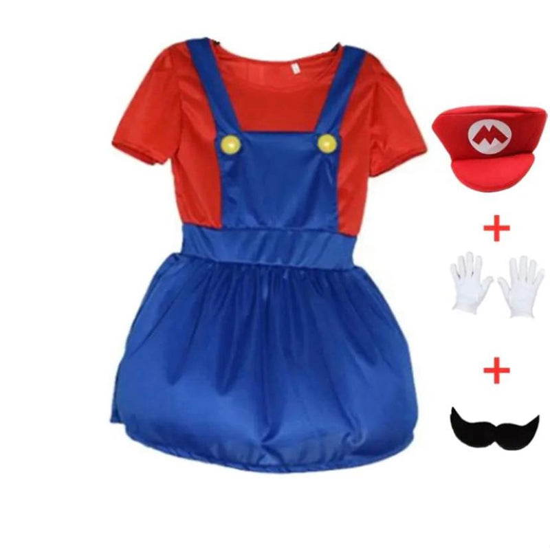 Super Mario Luigi Cosplay Traje para Crianças, Fantasias, Macacão Anime Fantasia para Criança e Irmãos