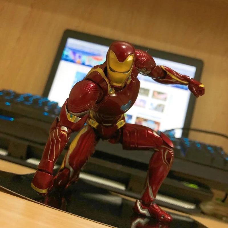 Ironman MK50 Vigador Homem de Ferro Guerra Infinita Action Figures, Ironman MK50 Articulado Acessórios e Caixa Marvel