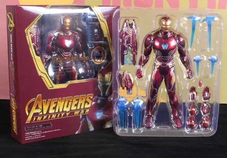 Ironman MK50 Vigador Homem de Ferro Guerra Infinita Action Figures, Ironman MK50 Articulado Acessórios e Caixa Marvel