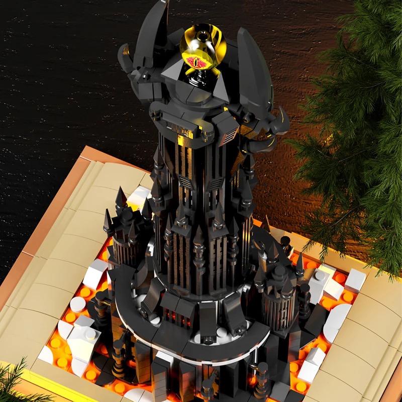 O Senhor dos Anéis Bloco de Construção lego Torre Olho de Sauron construção criativo Livro Mágico, Bloco com LED, brinquedos de decoração para crianças, presentes, 969 peças