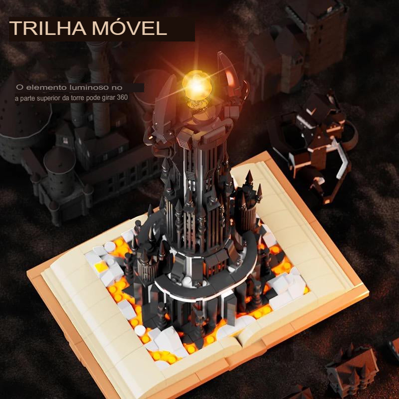 O Senhor dos Anéis Bloco de Construção lego Torre Olho de Sauron construção criativo Livro Mágico, Bloco com LED, brinquedos de decoração para crianças, presentes, 969 peças