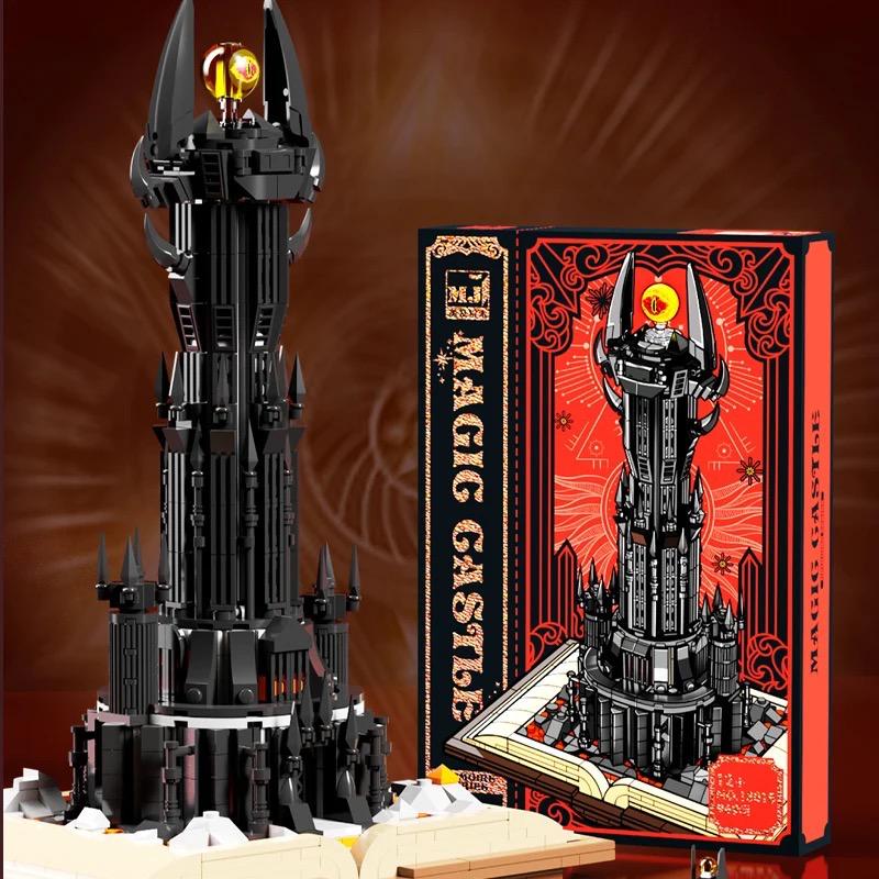 O Senhor dos Anéis Bloco de Construção lego Torre Olho de Sauron construção criativo Livro Mágico, Bloco com LED, brinquedos de decoração para crianças, presentes, 969 peças