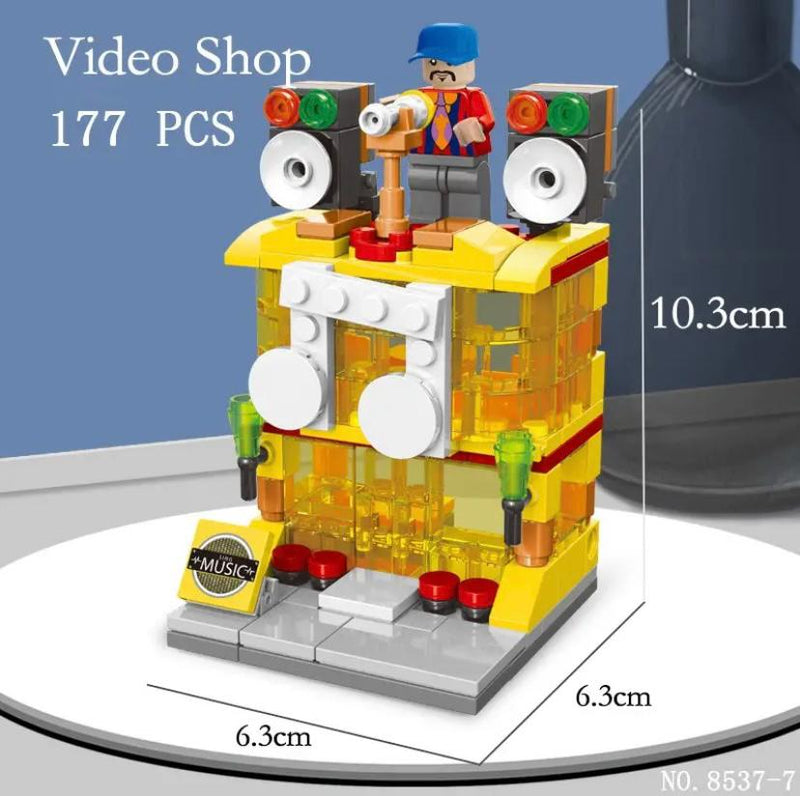 Mini Cidade Blocos de Construção para montar tipo Lego Comercial Fast Food Decoração, Brinquedos educativos infantis