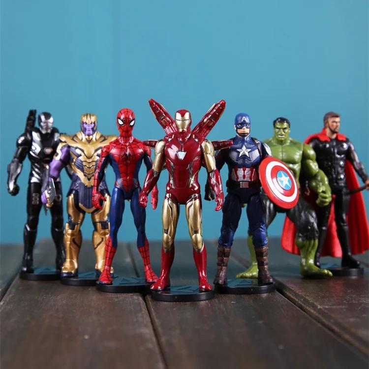 Vingadores Marvel Figuras de Ação, Os Vingadores articulável, Homem de Ferro, Homem-Aranha, Thor, Capitão América, Thanos, Hulk, Caixa Original