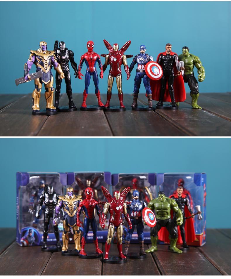 Vingadores Marvel Figuras de Ação, Os Vingadores articulável, Homem de Ferro, Homem-Aranha, Thor, Capitão América, Thanos, Hulk, Caixa Original