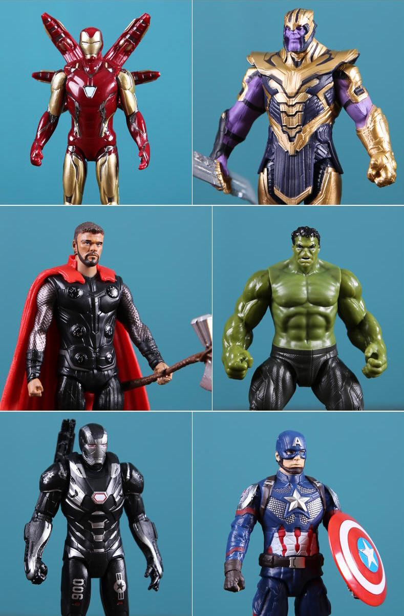 Vingadores Marvel Figuras de Ação, Os Vingadores articulável, Homem de Ferro, Homem-Aranha, Thor, Capitão América, Thanos, Hulk, Caixa Original