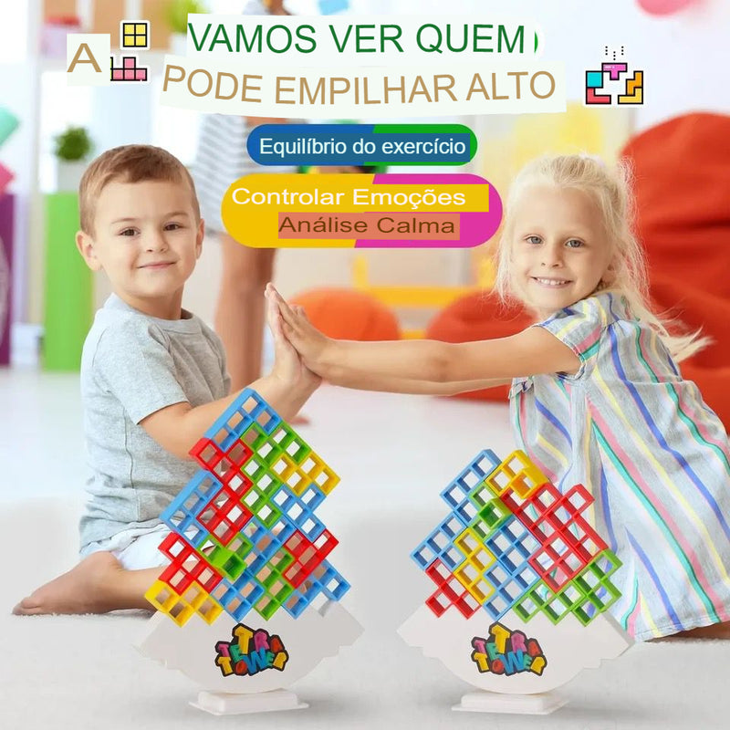 Tetris Equilíbrio Torre Empilhado Jogo Pilha de blocos de construção russos, Brinquedo Família e Crianças Game blocos tijolo equilíbrio brinquedo