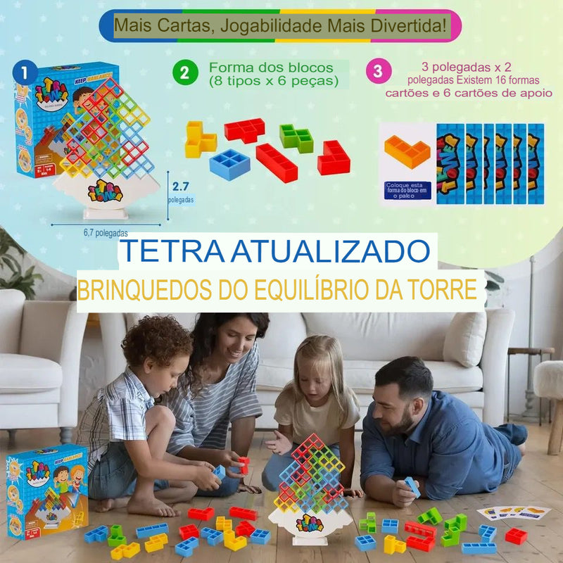 Tetris Equilíbrio Torre Empilhado Jogo Pilha de blocos de construção russos, Brinquedo Família e Crianças Game blocos tijolo equilíbrio brinquedo