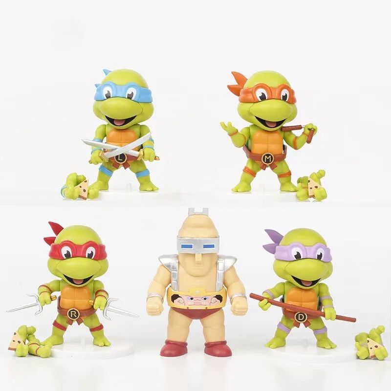 As Tartarugas Ninja Figura de Ação  8-10cm, 5 Unidades Michelangelo, Raphael, Donatello e Leonardo Personagens Quadrinhos