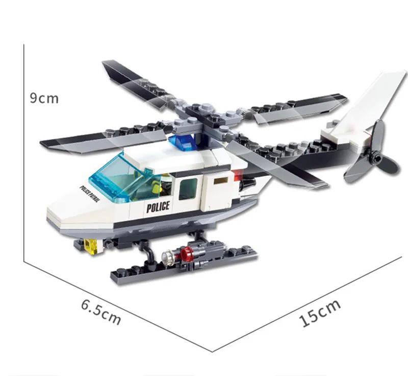 Blocos de construção Helicóptero Aeronave Police, Jogos dos Tijolos Montar