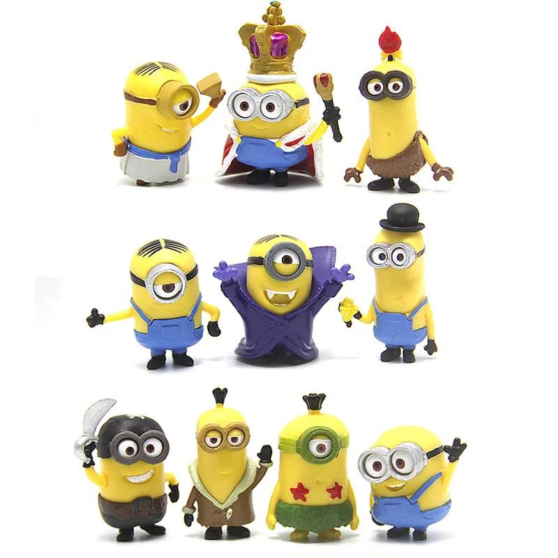 Minions Miniaturas Figuras Meu Malvado Favorito Conjunto com 10pcs